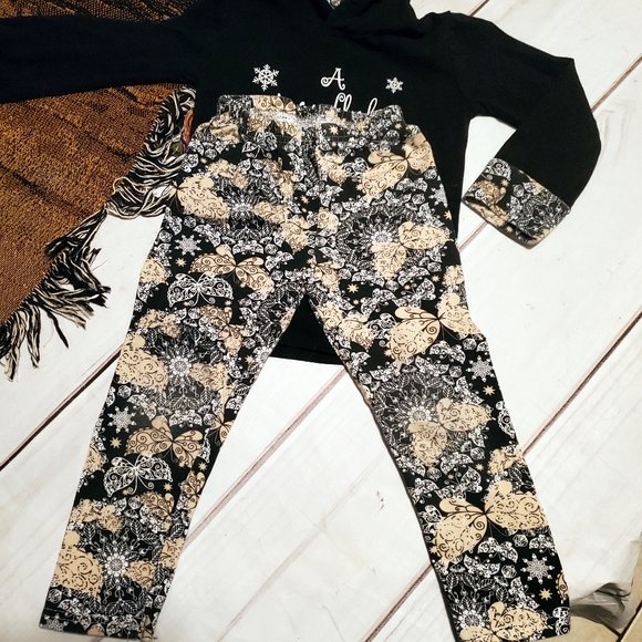 2piece black Hoodie Leggings Outfit S Snowflake - Picture 2 of 6